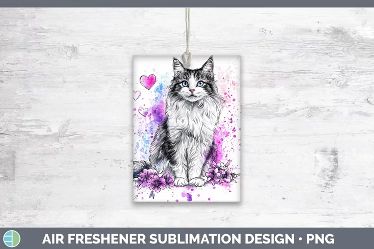 Valentine Splash Norwegian Forest Cat Air Freshener Sublimat
