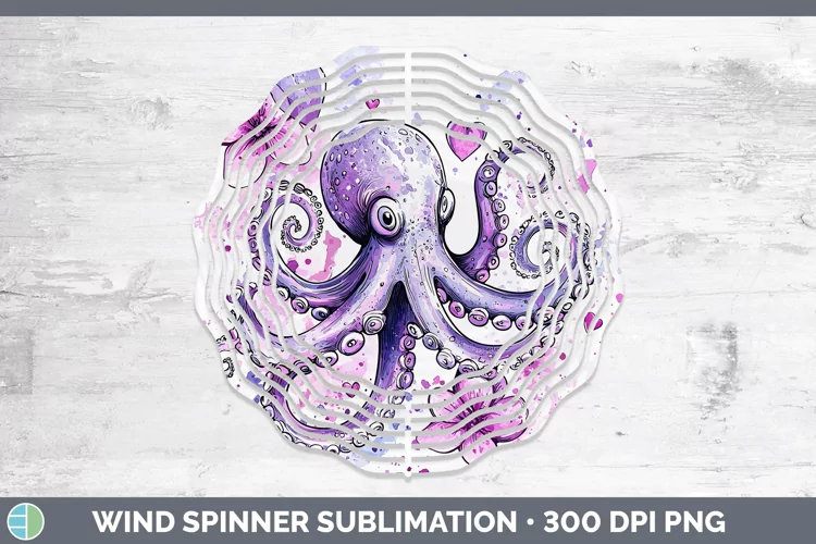Valentine Splash Octopus Wind Spinner Sublimation Spinner De