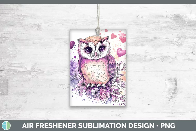 Valentine Splash Owl Air Freshener Sublimation Car Freshener