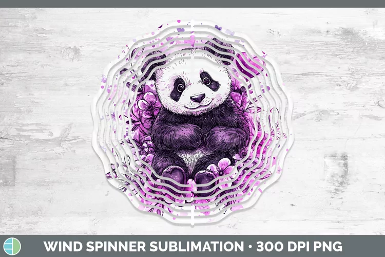 Valentine Splash Panda Wind Spinner Sublimation Spinner Desi