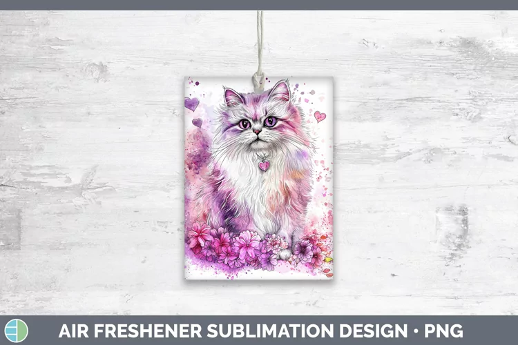 Valentine Splash Persian Cat Air Freshener Sublimation Car F