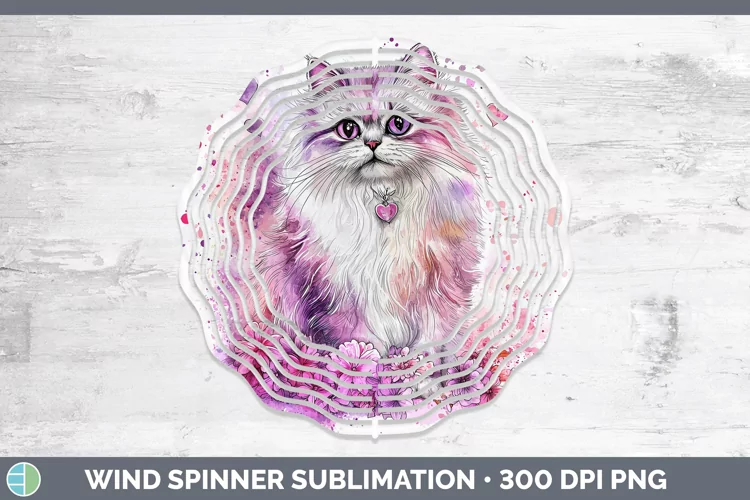 Valentine Splash Persian Cat Wind Spinner Sublimation Spinne