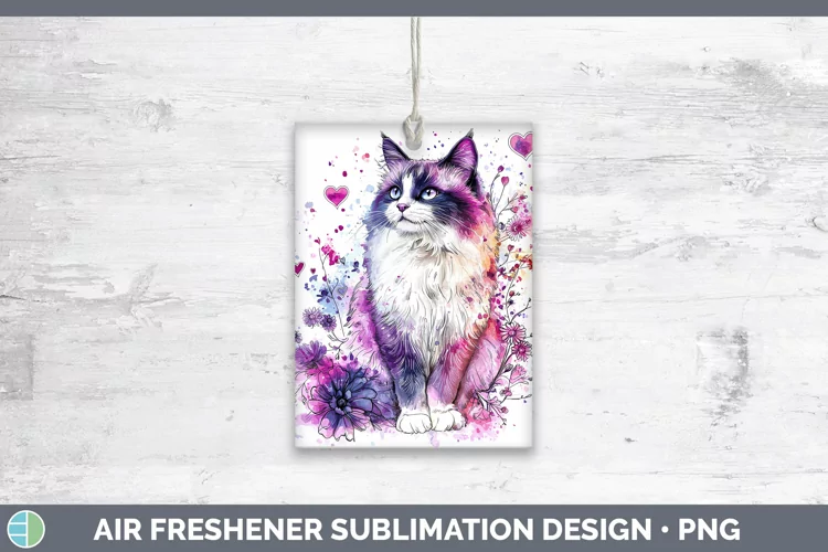 Valentine Splash Ragdoll Cat Air Freshener Sublimation Car F