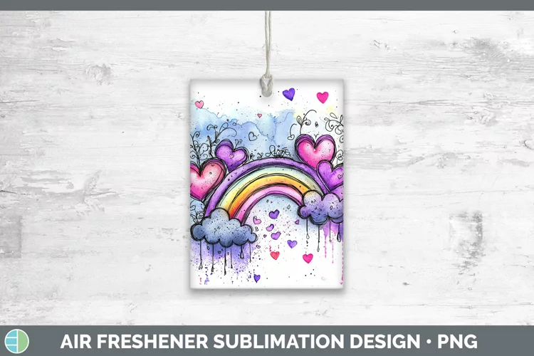 Valentine Splash Rainbow Air Freshener Sublimation Car Fresh