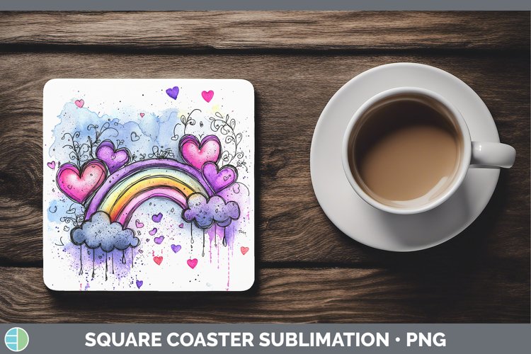 GorgeousValentine Splash Square Coaster design.