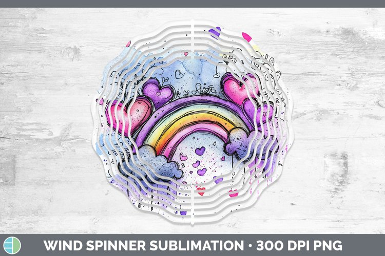 Valentine Splash Rainbow Wind Spinner Sublimation Spinner De