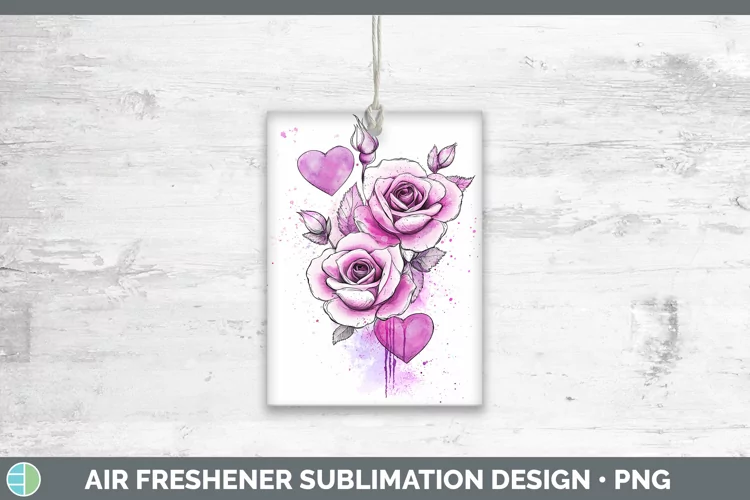 Valentine Splash Rose Air Freshener Sublimation Car Freshene