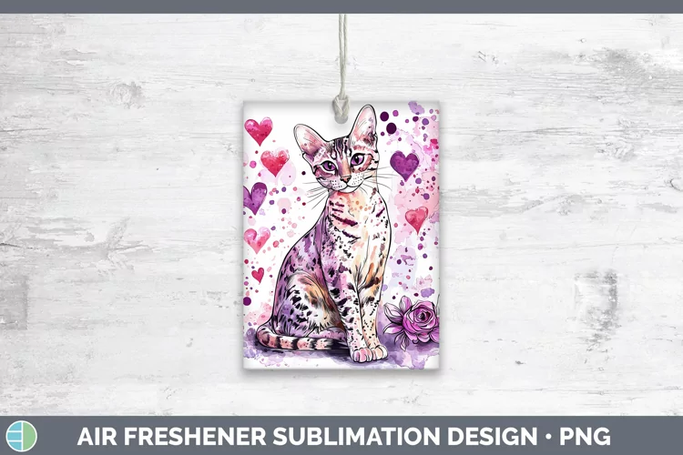 Valentine Splash Savannah Cat Air Freshener Sublimation Car