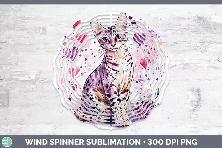 Valentine Splash Savannah Cat Wind Spinner Sublimation Spinn