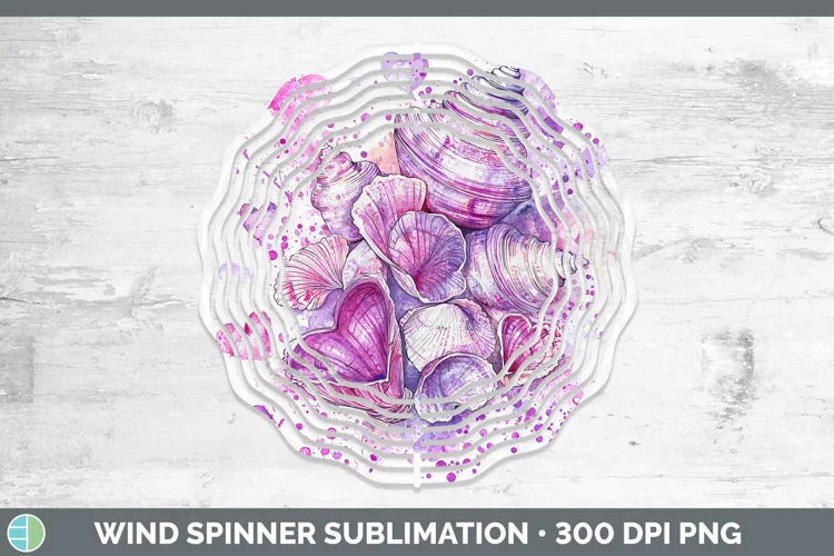 Valentine Splash Seashell Wind Spinner Sublimation Spinner D