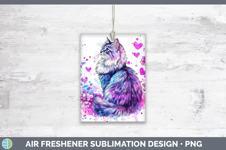 Valentine Splash Siberian Cat Air Freshener Sublimation Car
