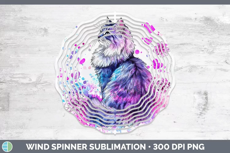 Valentine Splash Siberian Cat Wind Spinner Sublimation Spinn