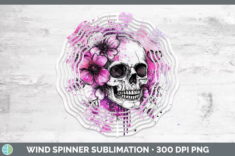 Valentine Splash Skull Wind Spinner Sublimation Spinner Desi