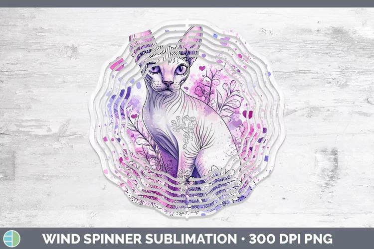 Valentine Splash Sphynx Cat Wind Spinner Sublimation Spinner