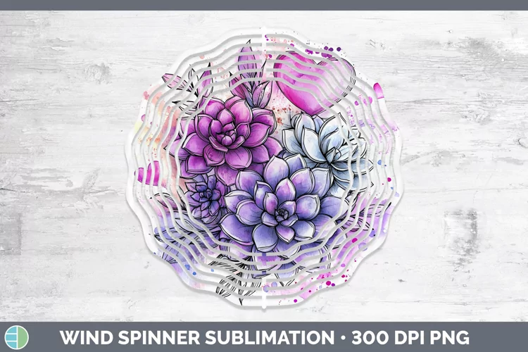 Valentine Splash Succulents Wind Spinner Sublimation Spinner