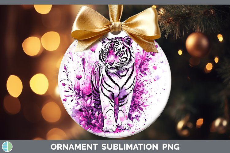 Valentine Splash Tiger Ornament Sublimation Bauble Designs
