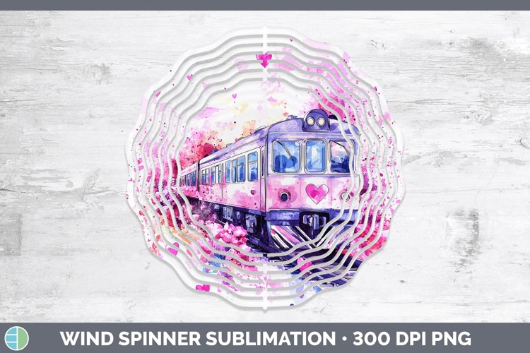 Valentine Splash Train Wind Spinner Sublimation Spinner Desi