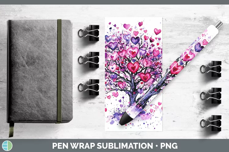 Valentine Splash Tree of Life Pen Wrap Sublimation Pen Desig