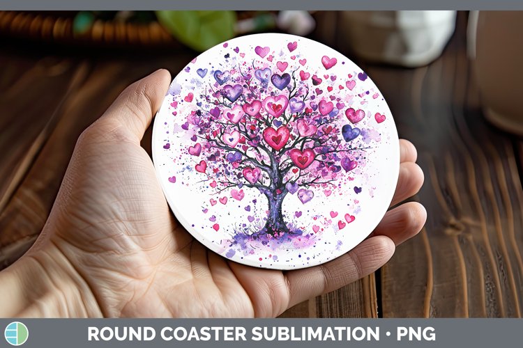 GorgeousValentine Splash Round Coaster design.