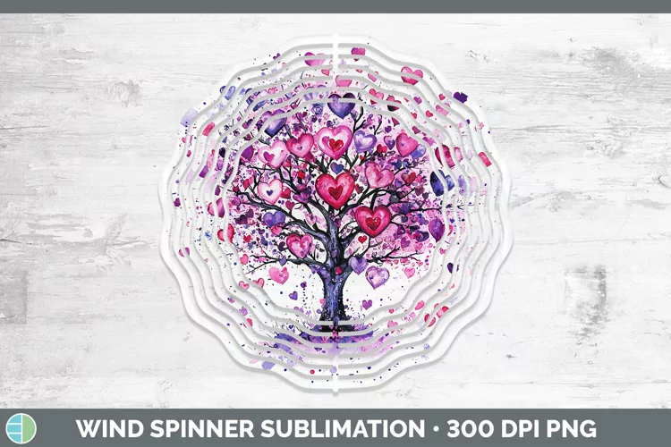 Valentine Splash Tree of Life Wind Spinner Sublimation Spinn