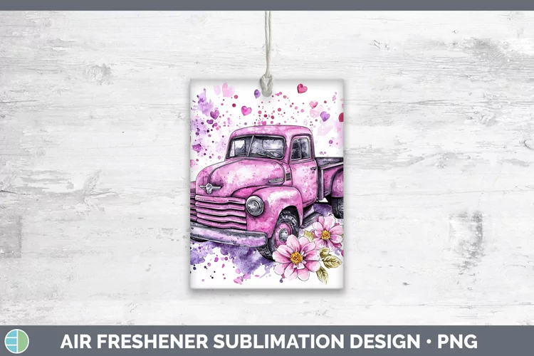 Valentine Splash Vintage Truck Air Freshener Sublimation Car