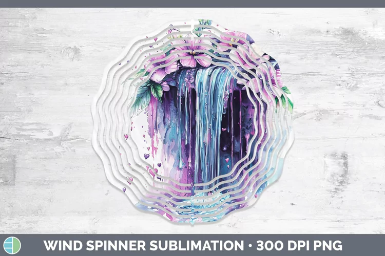 Valentine Splash Waterfall Wind Spinner Sublimation Spinner