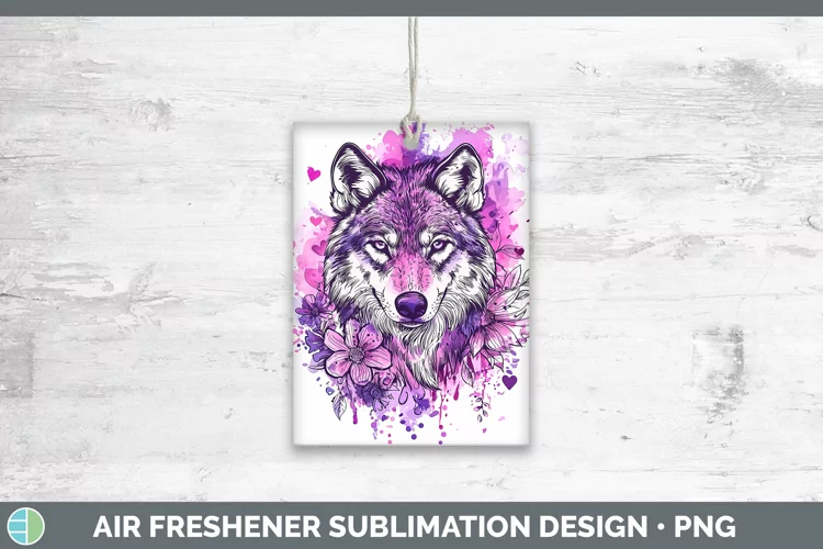 Valentine Splash Wolf Air Freshener Sublimation Car Freshene
