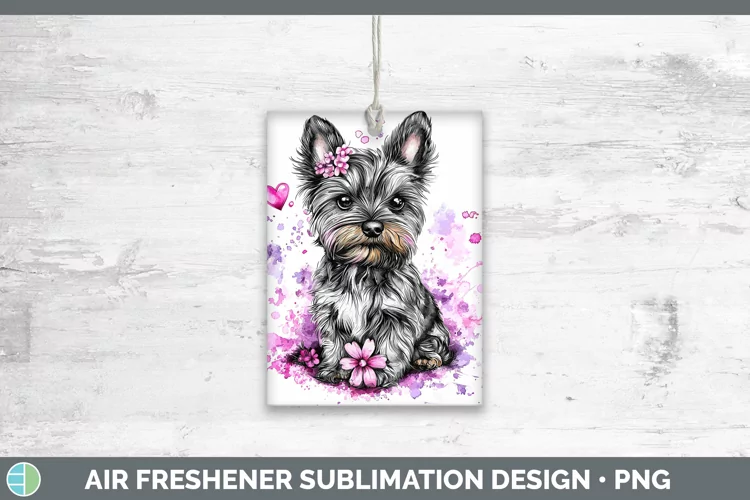 Valentine Splash Yorkshire Terrier Air Freshener Sublimation