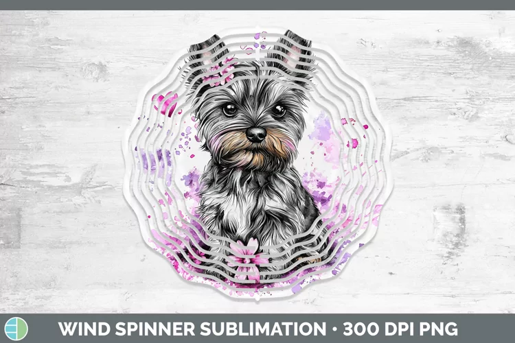 Valentine Splash Yorkshire Terrier Wind Spinner Sublimation