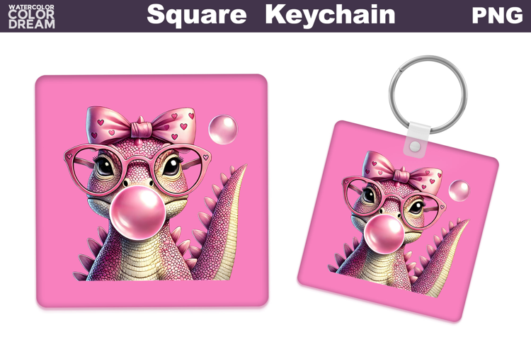 Valentine Square Keychain | Highland Cow Keychain Sublimat
