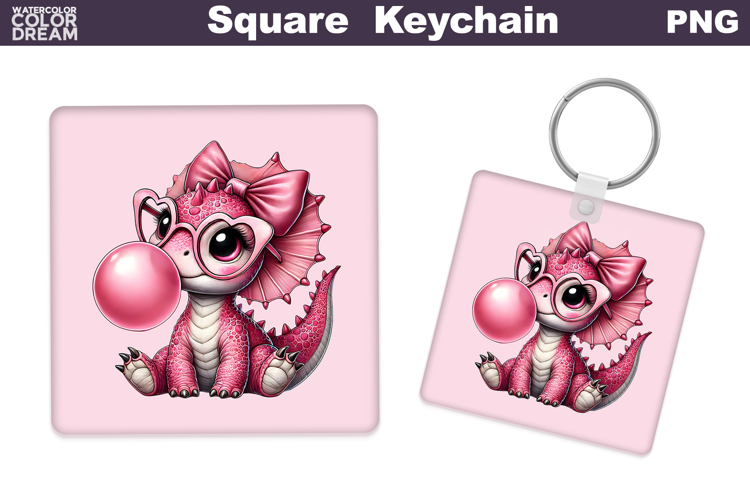 Valentine Square Keychain | Highland Cow Keychain Sublimat