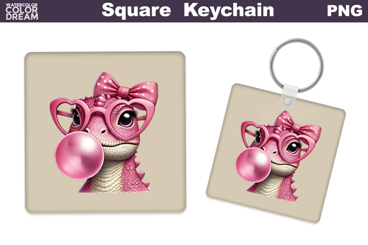 Valentine Square Keychain | Highland Cow Keychain Sublimat