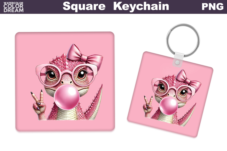 Valentine Square Keychain | Highland Cow Keychain Sublimat
