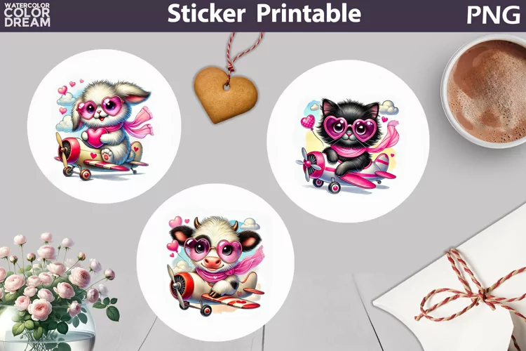 Cute animals Sticker | Valentine Animals Sticker