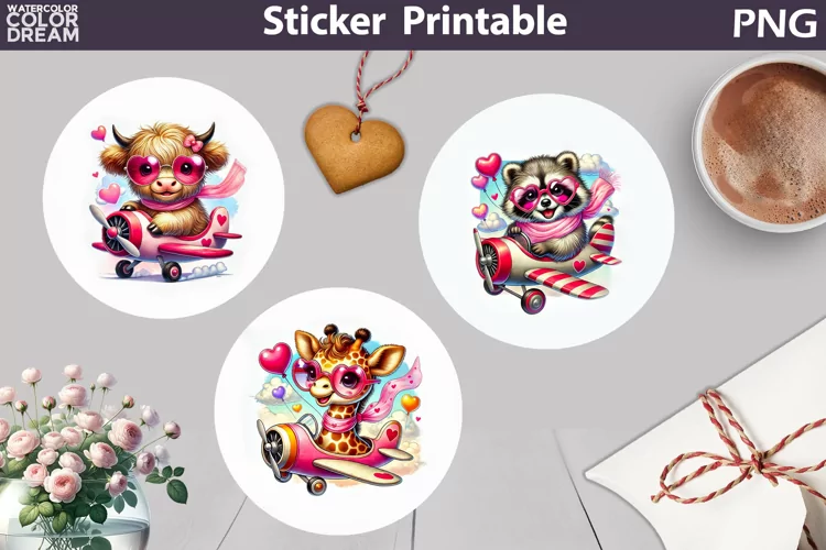 Cute animals Sticker | Valentine Animals Sticker