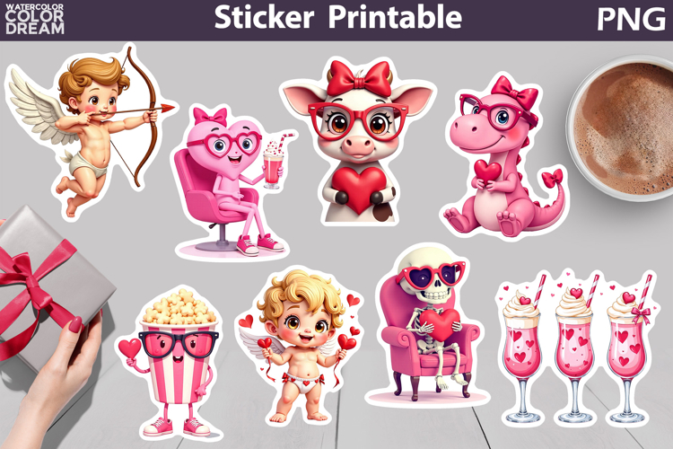 Valentine Characters Sticker | Valentines Day Sticker