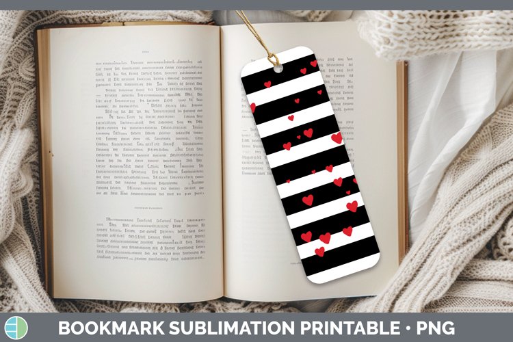 Valentine Stripes Bookmark Sublimation Printable Designs