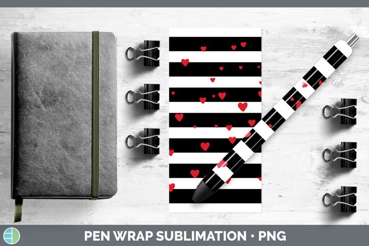 Valentine Stripes Pen Wrap Sublimation Pen Designs
