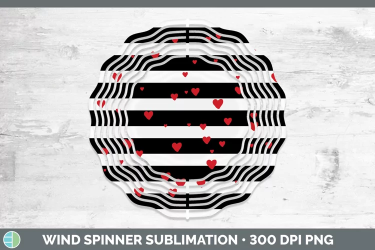 Valentine Stripes Wind Spinner Sublimation Spinner Designs
