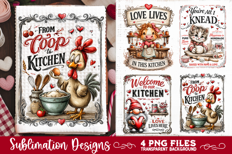Farmhouse Love Kitchen Towel 4 PNG Retro PNG Sublimation