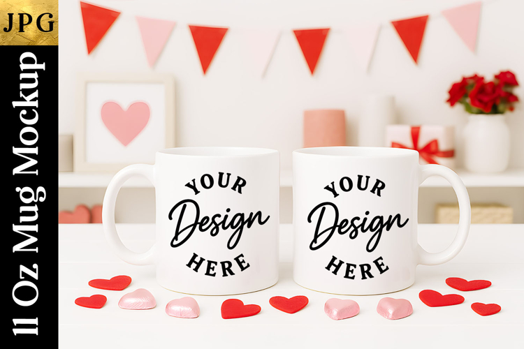 Valentine Sublimation Mug Mockup | Coffee Cup JPG