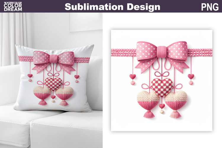 Valentine Heart Sublimation | Valentines Day Pillow
