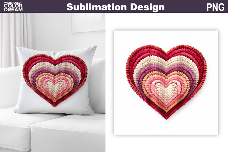 Valentine Heart Sublimation | Valentines Day Pillow