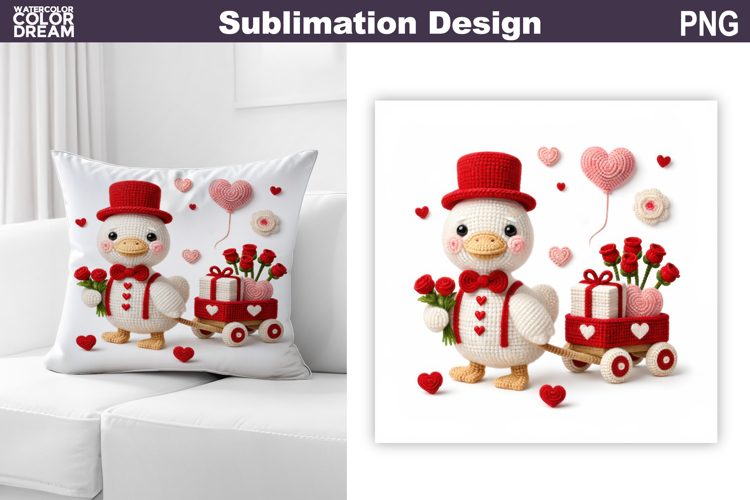 Valentine Silly Goose Sublimation | Valentines Day Pillow