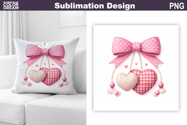 Valentine Heart Sublimation | Valentines Day Pillow