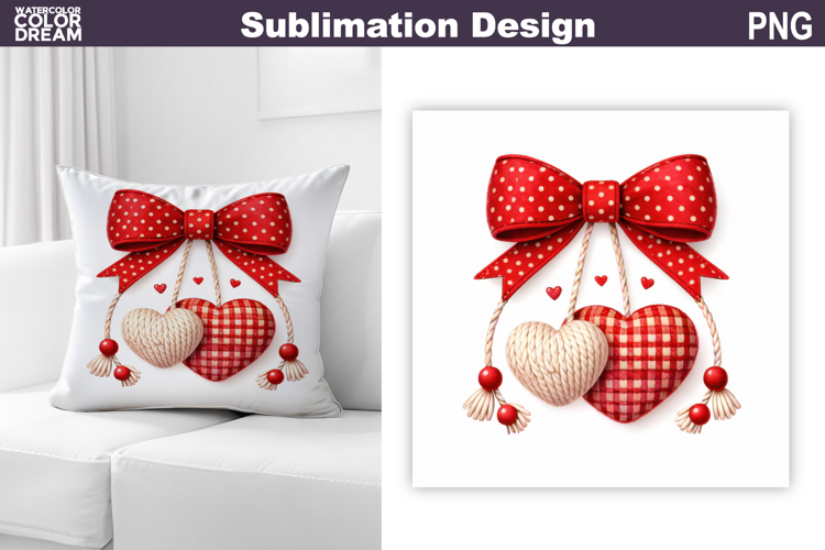 Valentine Heart Sublimation | Valentines Day Pillow