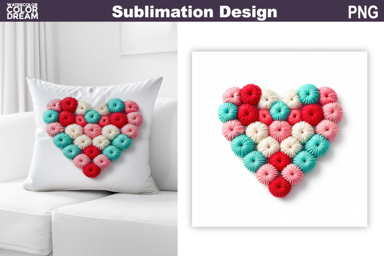 Valentine Heart Sublimation | Valentines Day Pillow