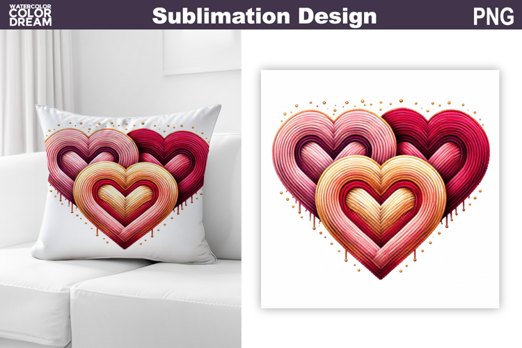 Valentine Heart Sublimation | Valentines Day Pillow