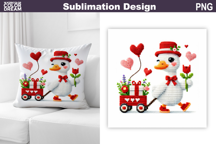 Valentine Silly Goose Sublimation | Valentines Day Pillow