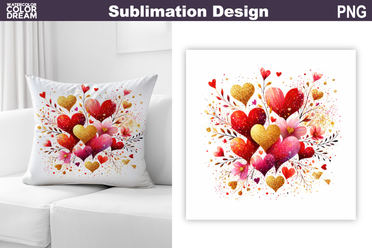 Valentine Heart Sublimation | Valentines Day Pillow